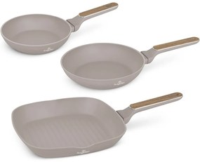 BerlingerHaus Set de tigăi cu suprafață din titan Taupe Nordic, 2+1 buc.