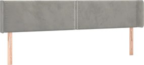 vidaXL Tăblie de pat cu aripioare gri deschis 203x16x78/88 cm catifea