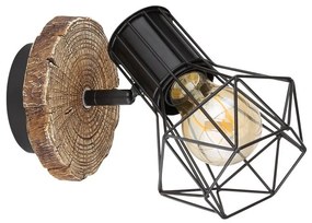 Aplica de perete design industrial PRISKA negru