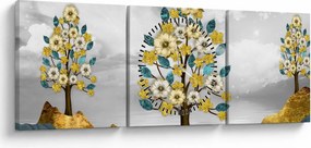 Tablou - Înflorire (cu ceas) (90x30 cm)