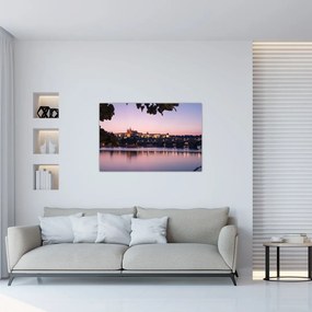 Tablou cu palatul din Praga și Vltava (90x60 cm)