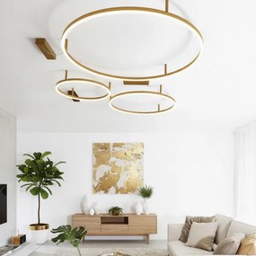 Ideal Lux - Plafonieră LED ORACLE SLIM, 81 W/230 V, Ø 150 cm, culoare: auriu
