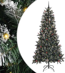 vidaXL Brad de Crăciun artificial Verde 240 cm PVC și Plastic și Oțel