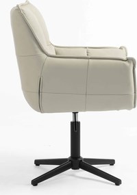 HR560CROSS Scaun Ecru Piele Ecologica Premium Soft cu Bază Neagră