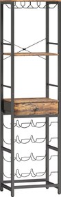 HOMCOM Dulap de Bar, Mobilier de Bar cu Sertar și Suport pentru Pahare, Maro Rustic | Aosom Romania