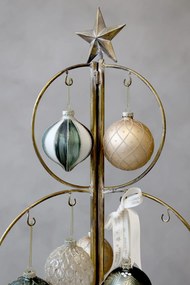 Brad decorativ pentru globuri, din metal, finisaj alamă antichizată, H120 cm