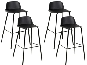 Set 4 buc scaune tip bar Morza (negru). 1081532