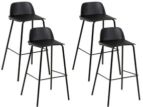 Set 4 buc scaune tip bar Morza (negru). 1081532