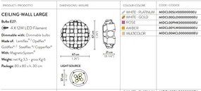 Aplica perete sau tavan design modern geometric Mida Large Amber