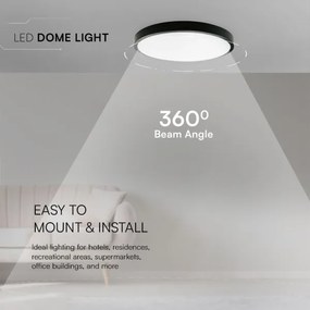 LED plafonieră baie 36W 230V IP44 4000K pr. 35 cm negru