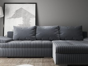 Colțar extensibil dumonde cu ladă de depozitare si sezut confortabil din spuma high-density, Leonardo Ambience Gri 260x185 cm II