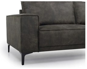 Colțar gri antracit cu tapițerie din imitație de piele (colț pe partea dreaptă) Copenhagen – Scandic