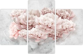 Tablou - Flori roz pe perete (90x60 cm)