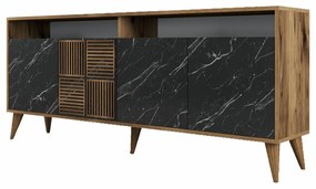 Dulap Milan 2 Walnut and Black Marble