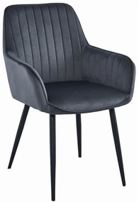 Set de sufragerie 1+4, masa alba decor stejar Sonoma MADO 120x80cm si scaun din catifea gri SOLDEN