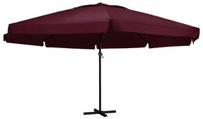 vidaXL Umbrelă soare de grădină, stâlp din aluminiu, roșu bordo 600 cm