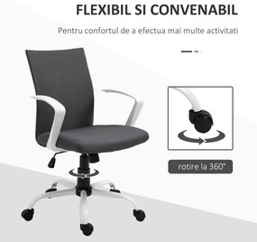 Vinsetto Scaun de Birou Ergonomic și Pivotant pentru Birou, Gri Închis | Aosom Romania
