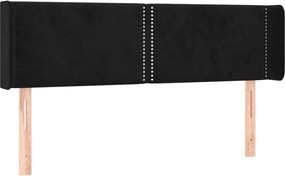 vidaXL Tăblie de pat cu aripioare negru 147x16x78/88 cm catifea