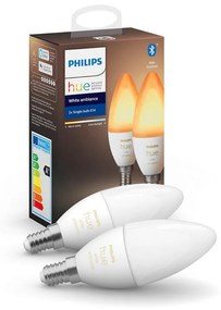 SET 2x LED Bec dimmabil Philips Hue WHITE B39 E14/4W/230V 2200K-6500K
