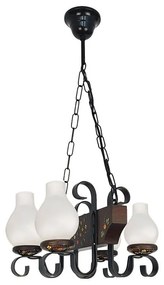 Candelabru rustic fabricat manual din lemn pictat 4 brate Vela