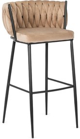 JAKS Scaun de bar Flores velvet bej
