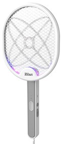 Paleta electrica anti-insecte, Zilan ZLN7088 Alba, 2800 Volti, lampa cu LED