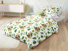 Lenjerie de pat din bumbac pentru patut SLOTH alb