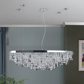 Lustra suspendata cristal K9 design elegant de lux CRYSTALRIVER crom