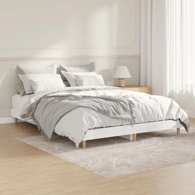 832071 vidaXL Cadru de pat, alb extralucios, 140x190 cm, lemn prelucrat