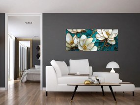 Tablou - Vitraliu cu magnolie (120x50 cm)