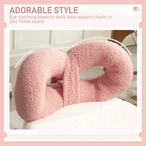 HOMCOM Scaun rotativ cu înălțime reglabilă din țesătură albă și roz | Aosom Romania