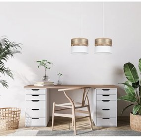 Lustră pe cablu LIMA 2xE27/60W/230V aurie/albă