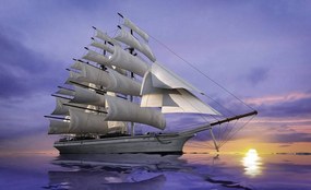 Fototapet - Corabie pe mare (254x184 cm)