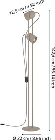 Eglo 44166 - Lampadar TILSTON, 2xE14/8W/230V, bej