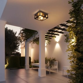 Plafoniera industriala neagra IP44 cu 2 lumini - Charlois