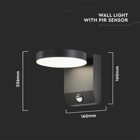 Aplică LED de exterior cu senzor LED/17W/230V 4000K negru