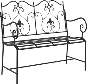 vidaXL Bancă de grădină Negru 104 x 54 x 93 cm Oțel
