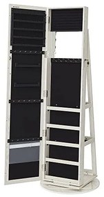 Dulap de bijuterii cu blocare, Songmics, Oglinda, JBC62W, 38 x 161 x 38 cm