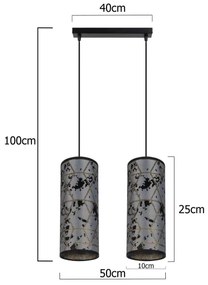 Lustră pe cablu AVALO 2xE27/60W/230V gri/negru