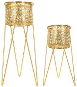 Suporturi pentru flori 2 buc. din metal ø 20 cm (înălțime 46 cm) Nat – Mauro Ferretti