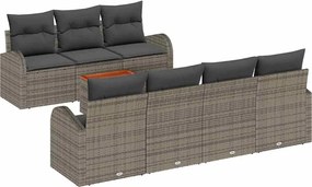 vidaXL Set de canapele pentru grădină 8 pcs Gri poliratan