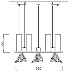 Candelabru din fier forjat cu 6 surse de lumina, HL 2557