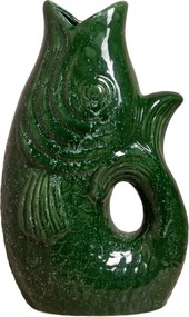 Vas decorativ din ceramică glazurată verde, "Fish"