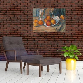 Tablou - Paul Cézanne, Still Life with Milk Jug and Fruit, reproducere (70x50 cm)