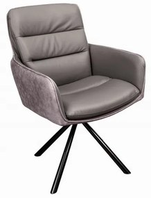 Set 2 scaune pivotante pivotant Big George, microfibra/ piele taupe