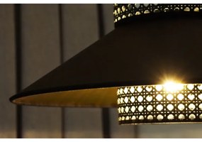 Lustră aplicată RIO Duolla RATTAN 1xE27/15W/230V d. 45 cm negru/auriu