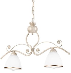 Lustră pe lanț RETRO 2xE27/60W/230V auriu/matină