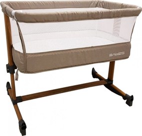 Patut copii transformabil in balansoar bebe Baby Care™ Babies , design modern, Co-Sleeper , dimensiuni 84X78X50 cm, 7 trepte de inaltime, saltea