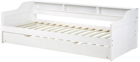 Pat de o persoană 200 x 90 cm Elinor (alb) (cu somieră). 1078681