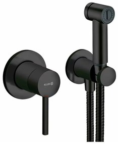 Set baterie incastrata cu dus de bideu, negru mat Negru mat